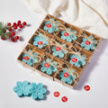 Maxcheck Snowflakes Christmas Handmade Soap Gift Set - 50 pcs Holiday Guest Soaps with Box & Stocking Stuffers
