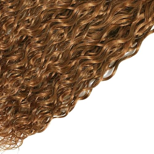 #30 Light Brown Water Wave Human Hair Bundles - 12, 14, 16 Inch, Unprocessed Virgin Brazilian Hair