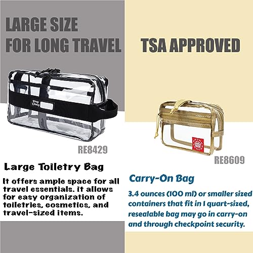 Rough Enough Clear Travel Toiletry Bag Large Waterproof Organizer