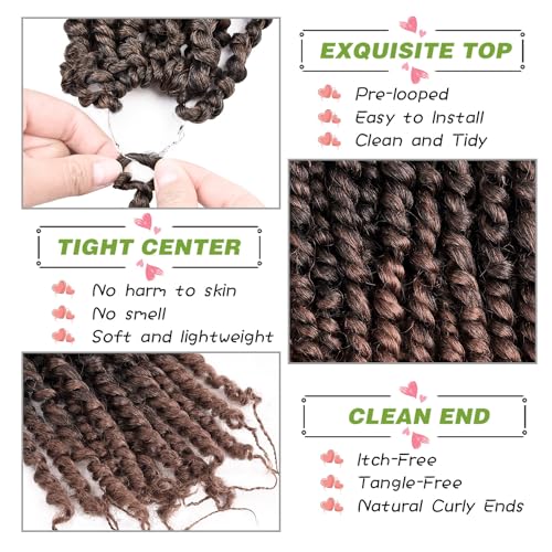 SUN LOCS 8 Inch Passion Twist Crochet Hair Pre-Twisted Synthetic Braids for Black Women