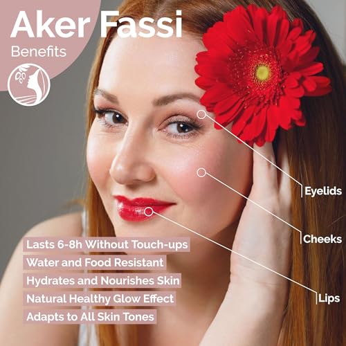 Natural Moroccan Lip & Cheek Tint Powder - Pomegranate & Poppy, 7 oz - Traditional Aker Fassi