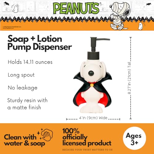 Peanuts Snoopy Vampire Soap/Lotion/Hand Sanitizer Resin Pump Dispenser, 14.81 Ounces, (Officially Licensed Product) by Franco Collectibles