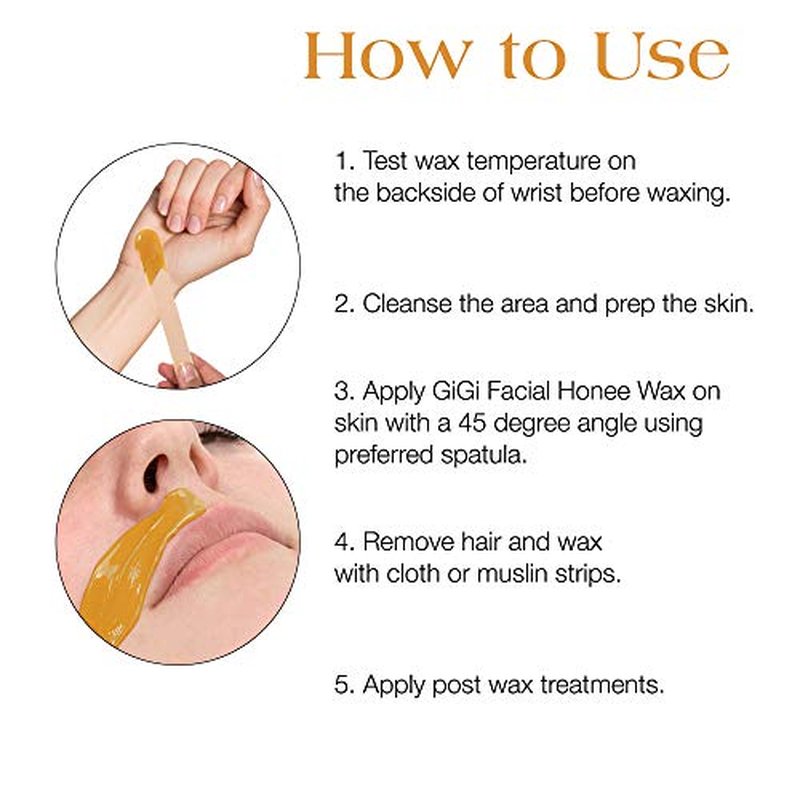 GiGi Facial Honee Wax - Hair Removal Wax for Face and Sensitive Skin, 8 oz