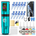 Wireless Tattoo Gun Kit - Blue Cordless Ink Pen for Artists & Beginners