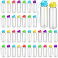 Reusable Plastic Water Bottles Bulk - 50 Pieces, Mixed Colors, 17 oz, Leak-Proof Flip Top