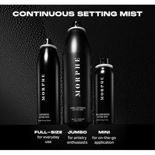 Morphe Jumbo Continuous Setting Spray for Makeup with a Radiant Finish (6.5 Fl oz) + Morphe Jumbo Continuous Prep & Set Hydrating Face Mist (6.5 oz)