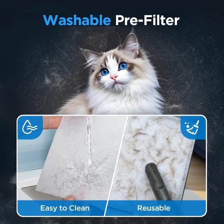 MOOKA White Air Purifier for Large Rooms Up to 1300 Sq Ft with Washable Pre-Filter