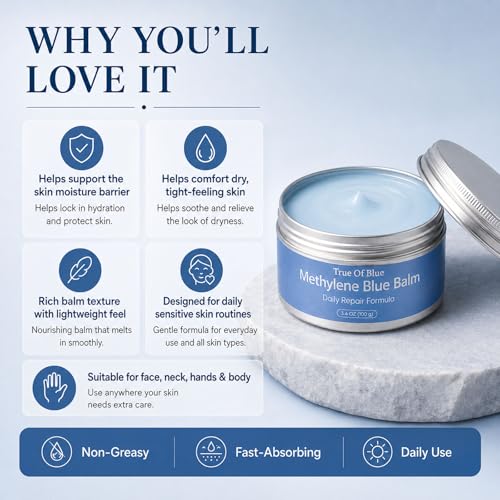 Kunnozz Methylene Blue Skin Barrier Balm 3.4oz Moisturizer for Sensitive Skin