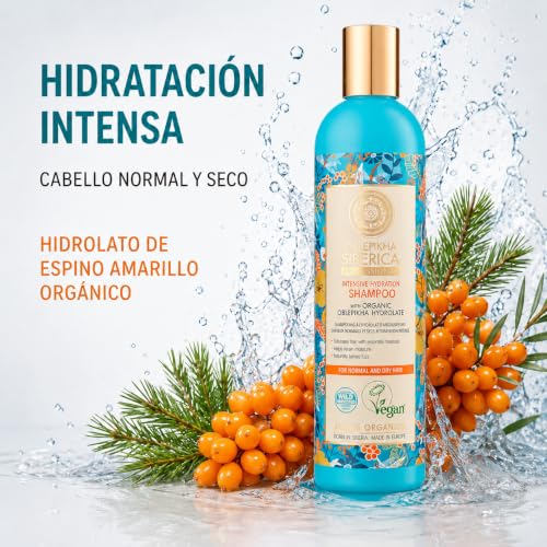 Organic Sea Buckthorn Shampoo for Normal to Dry Hair - 400ml Natural Nourishing Hair Care