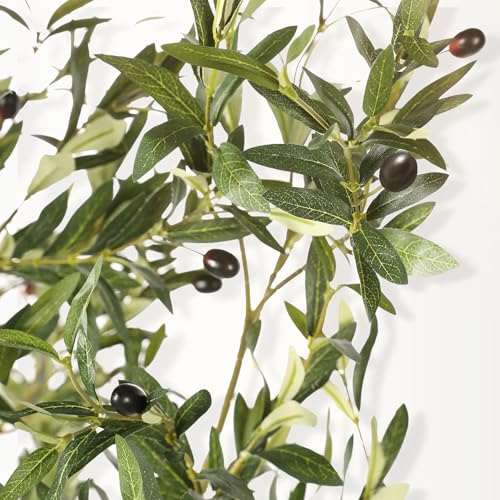 Artificial Olive Tree 5ft with Large Branches & Lifelike Fruits - Black Pot