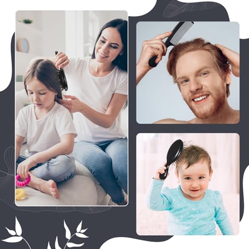Mini Hair Brush and Comb Set - Black, 48 Pieces for Travel & Grooming
