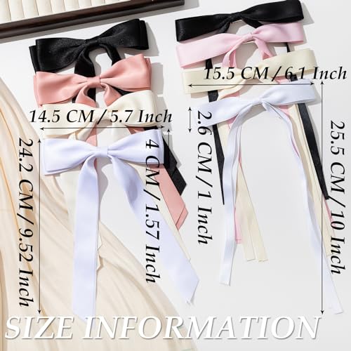 8-Piece Hair Bows Set for Thick & Thin Hair - Non-Slip Claw Clips for Women & Girls