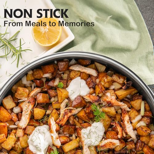 SNOWCLAD 13-Inch Nonstick Wok Pan with Lid, Induction Safe, Dishwasher Friendly