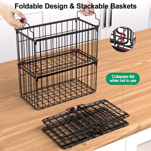Black Freezer Organizer Bins 6 Pack for 5/7 Cu.FT Deep Freezer