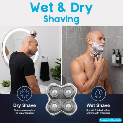 2 Pack Compatible Skull & Pitbulls Shaver Pro 4 Replacement Blades - Precision & Flex System