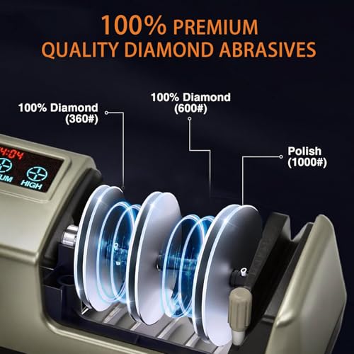 Light Gold 5-in-1 Electric Knife Sharpener for Kitchen & Scissors
