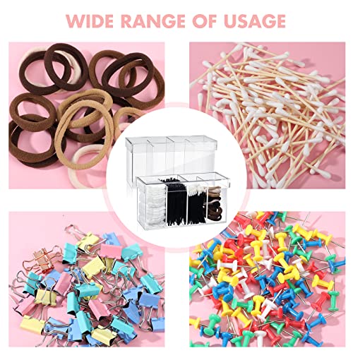 2 Pack Acrylic Makeup & Lash Organizer with Lid - 4 Compartments, Dustproof Storage - Variation 2