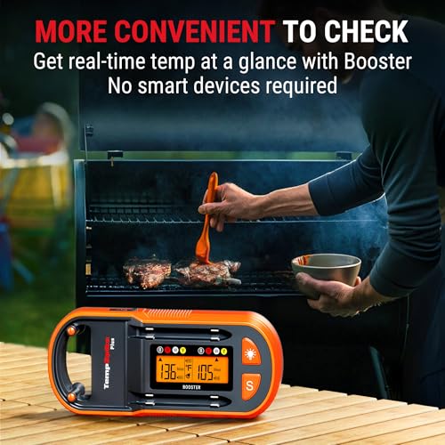 Wireless Meat Thermometer with 600ft Range & 2 Color Probes - Upgraded Version