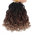 Kachanaa 6 Inch Senegalese Twist Crochet Hair 8 Pack Short Pre-Looped Synthetic Havana Braids
