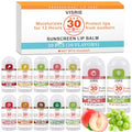 SPF 30 Sunscreen Lip Balm, SPF Lip Balm Bulk 20 Count, Broad Spectrum UVA/UVB Lip Sunscreen with Vitamin E and Coconut Oil- 10 Flavors