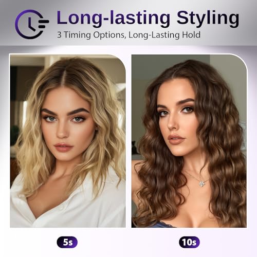NOVUSPRO 1.4-Inch Hair Waver & Curling Iron for All Hair Types, Ionic Heat Styling Tool