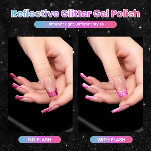 Beetles Glitter Gel Nail Polish Set - Party Auras 20 Colors with Top Coats