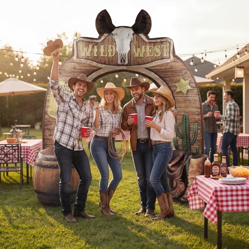 Wide West Cowboy Inflatable Arch 10FT LED Western Party Decor - Wild West