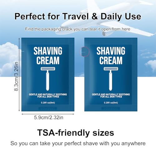 Shaving Cream Bulk Travel 8ml/0.28fl oz,Disposable Shaving Cream in Bulk Travel Shave Cream for Hotel Homeless£¨White Tea£¬Pack of 50)