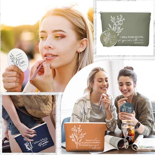 Fumete Bible Gift Set for Women - 8-Piece Christian Women’s Gift Set with Makeup Bags, Glass Cups & Compact Mirrors (Bible-c / 8)