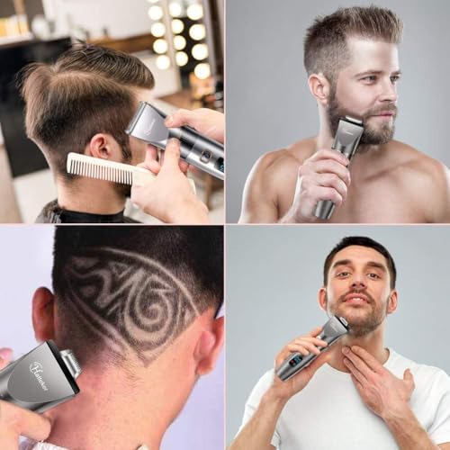 Hatteker Cordless Waterproof Beard Trimmer for Men - Gray