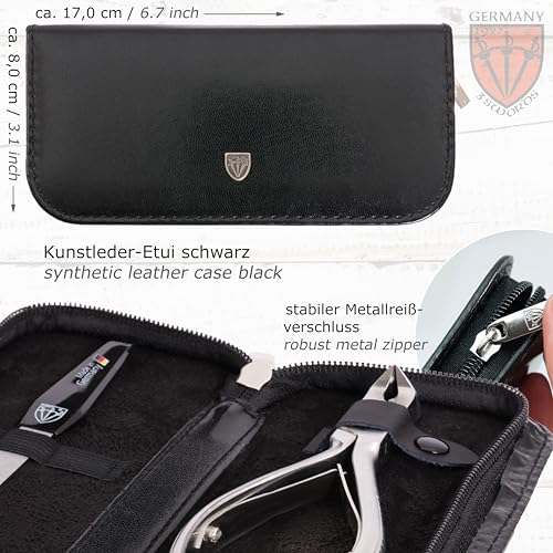 3 Swords Germany Professional Black Toe Nail Nipper Set with File & Case for Ingrown Toenails