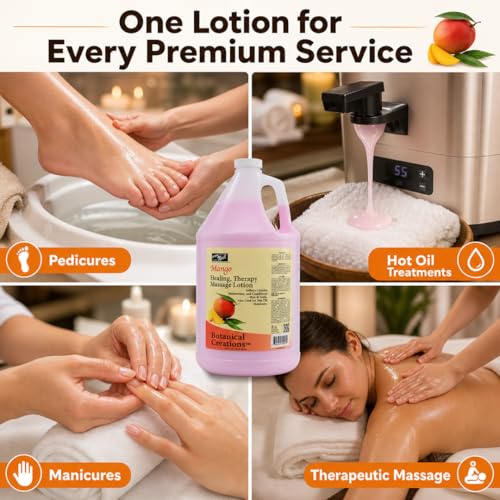 PRO NAIL Spa Massage & Body Lotion Mango 128 Fl Oz (1 Gallon) Non-Greasy