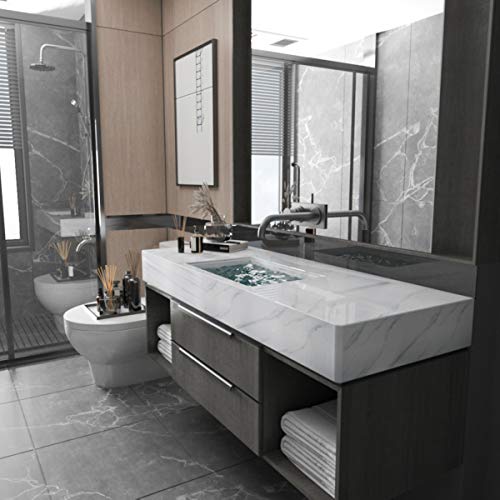 White Marble Wallpaper Countertop Peel & Stick 31.5x354in – BAYYA, 31.5"x354" (Large White Granite)