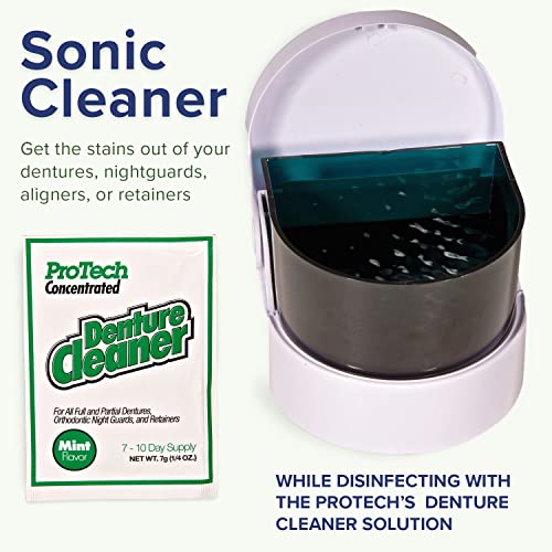 ProTech Denture & Retainer Care Kit with Ultrasonic Cleaner - Complete Oral Hygiene Set