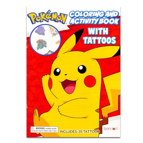 Pokemon Tattoos Party Favors Set - 70 Temporary Tattoos for Kids, Boys, Girls Plus Trading Cards, More | Pokemon Party Supplies Pack