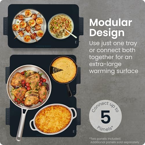 Chefman 2-Panel Midnight Electric Food Warmer - Expandable Warming Tray