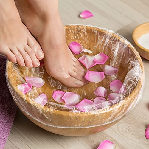 Noverlife 100PCS Disposable Pedicure Spa Liners, Clear Plastic Single Use Foot Spa Liners, Disposable Foot Tub Liner One-off Foot Bath Basin Bags for Foot Pedicure Spa Beauty Salon Hotel Home Use