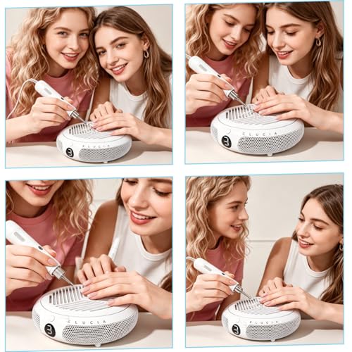 ELUCIA Nail Dust Collector 3800RPM Professional Manicure Vacuum with Reusable HEPA Filter