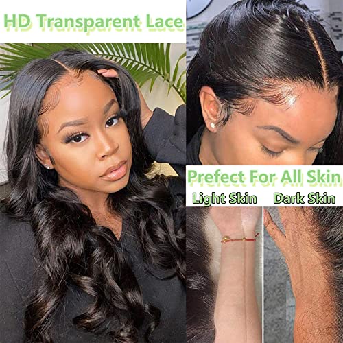 Natural Body Wave Lace Front Wig - 22 Inch Human Hair, Pre Plucked, 180% Density, Full Lace, Brazilian Virgin Hair