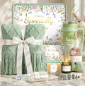 Self Care Gift Basket for Women - Green Blanket & 40oz Tumbler - Spa & Relaxation Gift Set