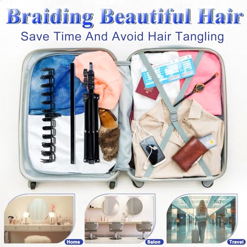 Adjustable Hair Braiding Rack with 120 Pegs, Metal Standing Organizer for Salons & Home