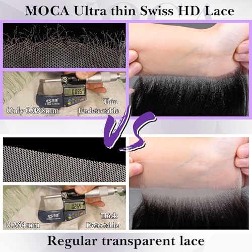 16 Inch Straight Virgin Human Hair Lace Closure with HD Swiss Skinlike Lace - MOCA HAIR 5x5