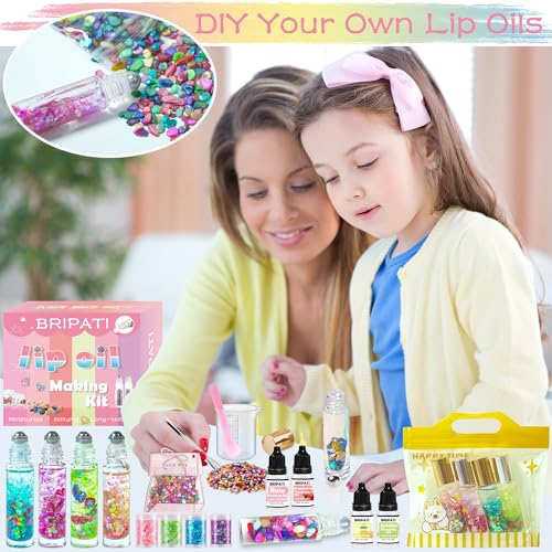Pink DIY Lip Gloss Making Kit with Roller Bottles & Accessories
