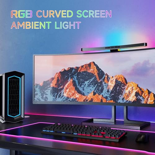 Matte Curved Monitor Light Bar with RGB Backlight and Wireless Remote Control