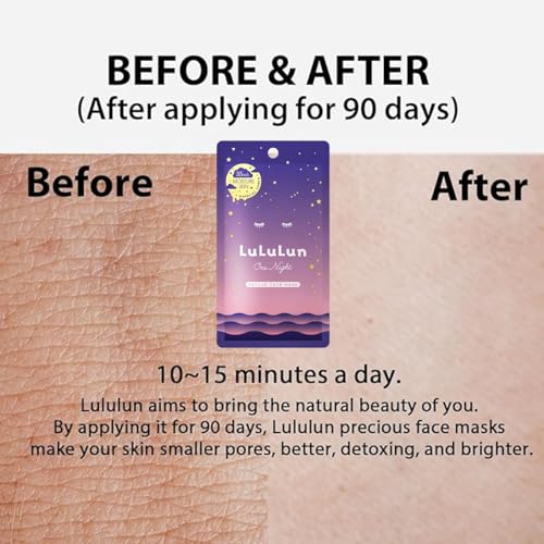 Lululun 5 Pack Japanese Soothing Sheet Mask, Facemask Skincare For Sensitive Skin With Lavender & Wild Thyme, Hydrating Face Masks, Organic Face Mask & Sheet Mask in Japan, ONE NIGHT - Pink Moist