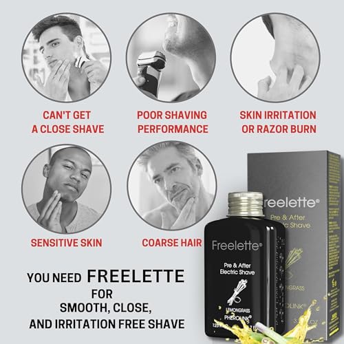 Lemongrass Pre & After Shave Lotion for Electric Razors - Moisturizing & Soothing Balm, 3.76 oz