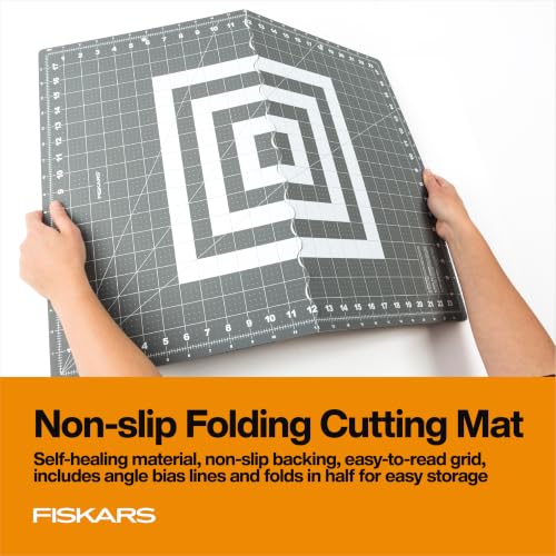 Fabric Cutting Set with Rotary Cutter, Ruler & Cutting Mat - 3 Pieces