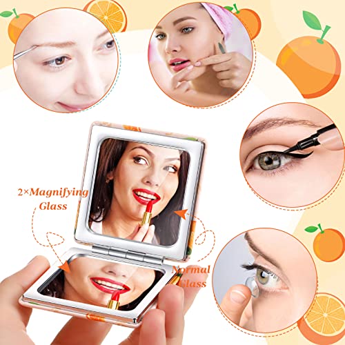 Square Style Fruit Design Compact Pocket Mirror Set - 24 Pieces