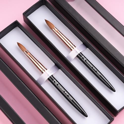 M ? Regal 100% Kolinsky Acrylic Nail Brush | Professional Acrylic Nail Sculpting & Application Brush | Premium Nail Art Tool for Nail Technicians & Artists (#18)