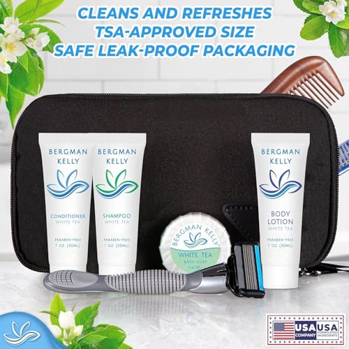 BERGMAN KELLY - Hotel Soap Bars - White Tea, 0.5 oz, 400 PK - Travel Size Luxury Bulk Amenities Bar Soap - Mini Individually Wrapped Round Soap - Small Toiletries for Airbnb, Motel, Guest Bathroom